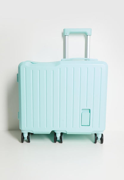 Sit-and-ride trolley bag - pastel blue