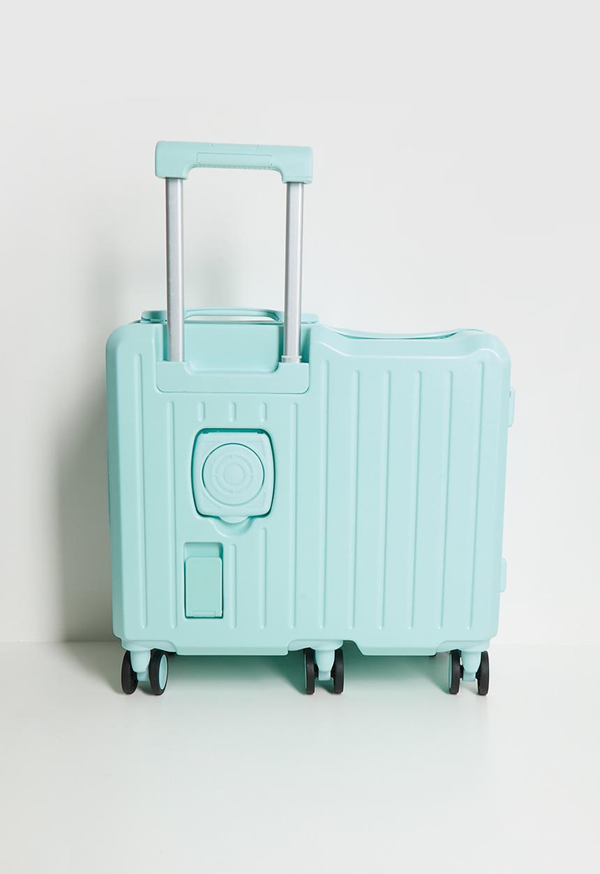 Sit-and-ride trolley bag - pastel blue