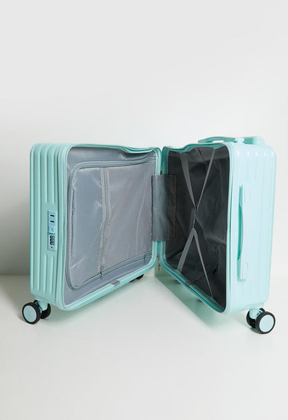 Sit-and-ride trolley bag - pastel blue