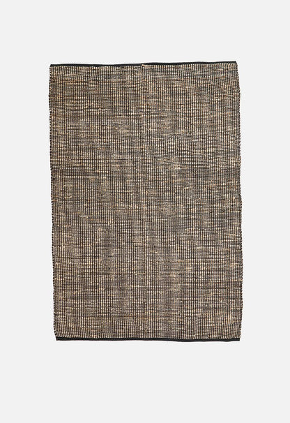 Cotton & jute rug black & natural - 200x300