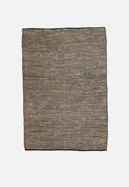 Cotton & jute rug black & natural - 200x300
