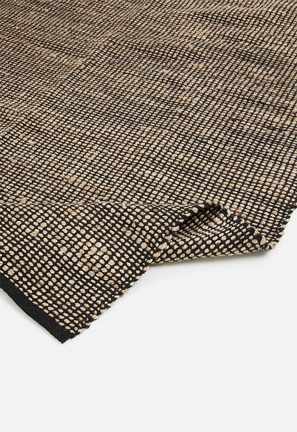 Cotton & jute rug black & natural - 200x300