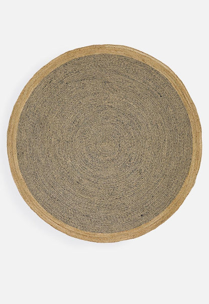 Jute Round Rug Natural & Black - 200cm Diameter