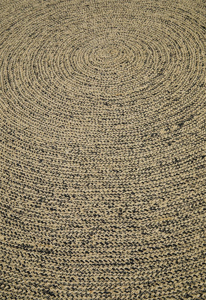 Jute Round Rug Natural & Black - 200cm Diameter