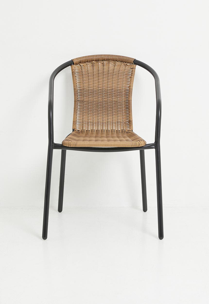 Geo Weave Garden Chair - Natural & Black