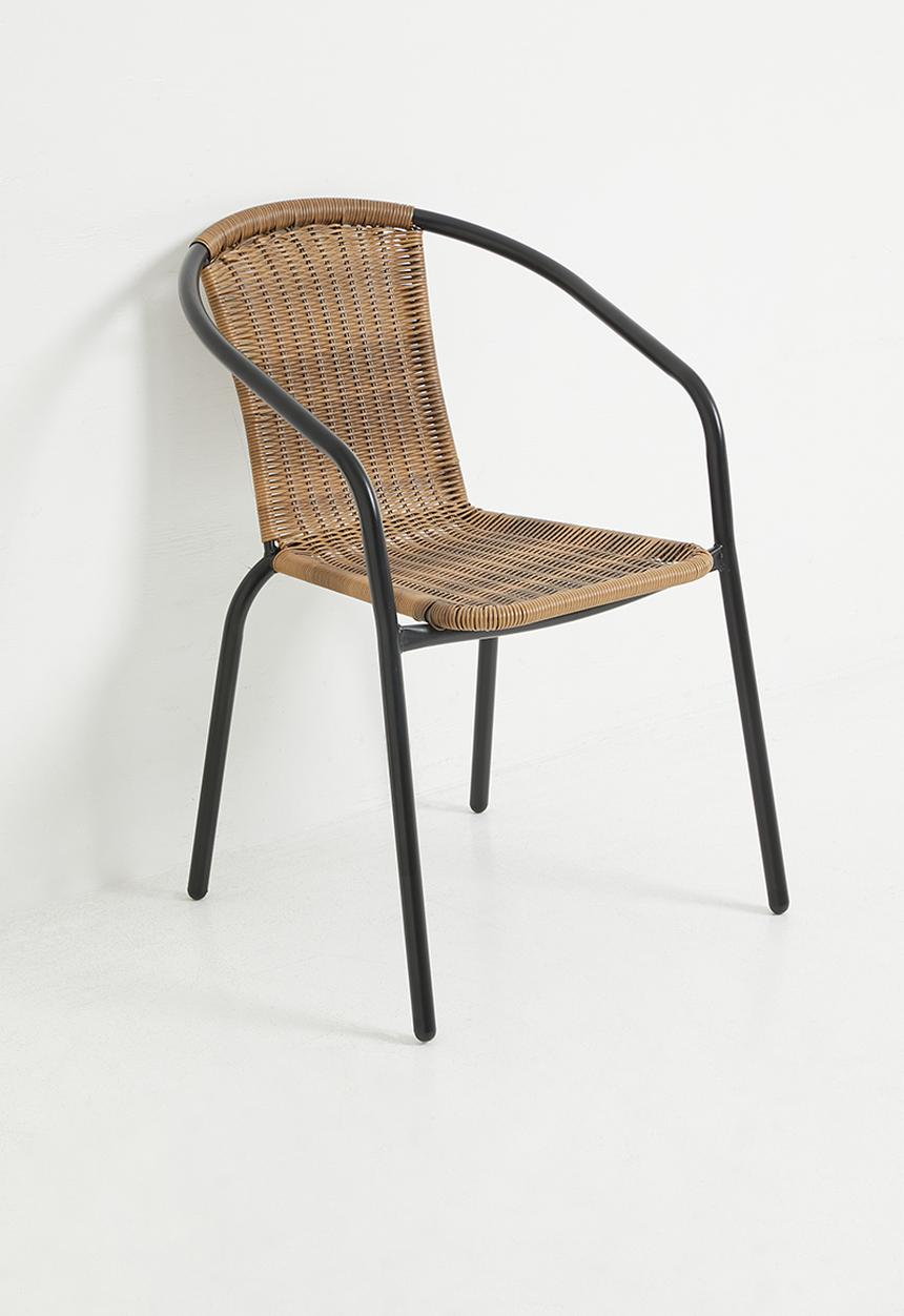 Geo Weave Garden Chair - Natural & Black