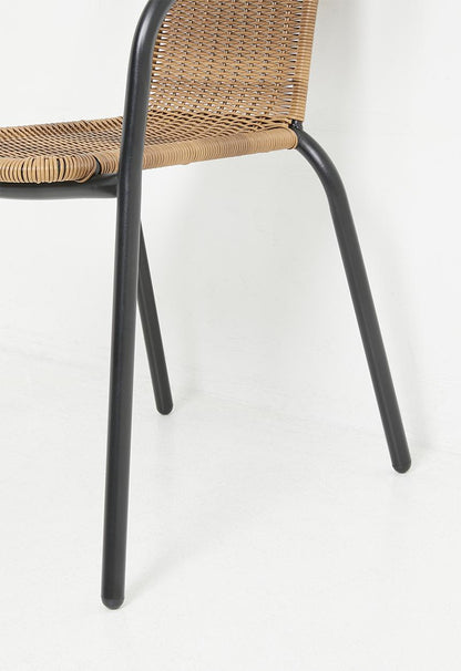 Geo Weave Garden Chair - Natural & Black