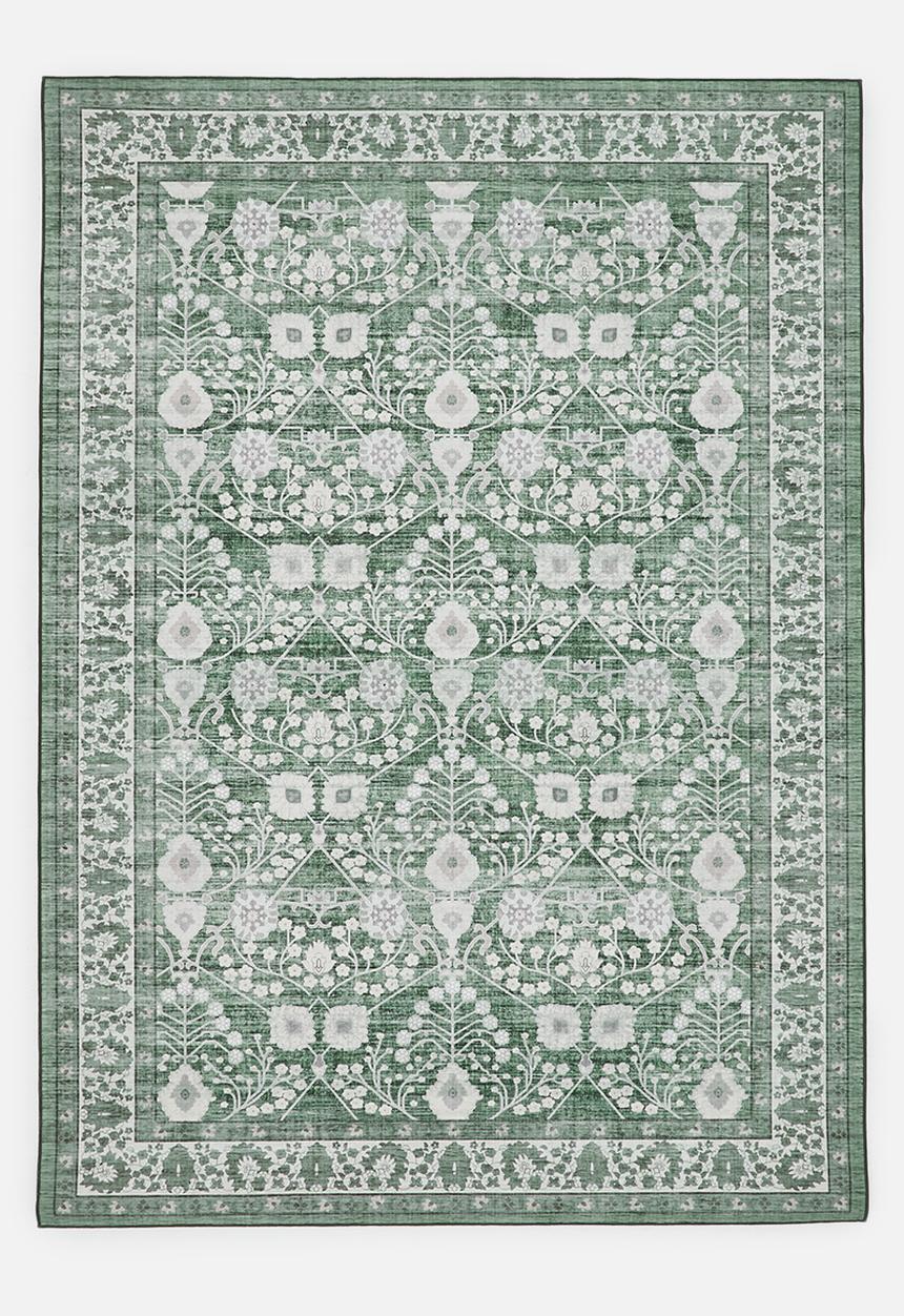 Noa Floral Rug Olive - 160 x 230