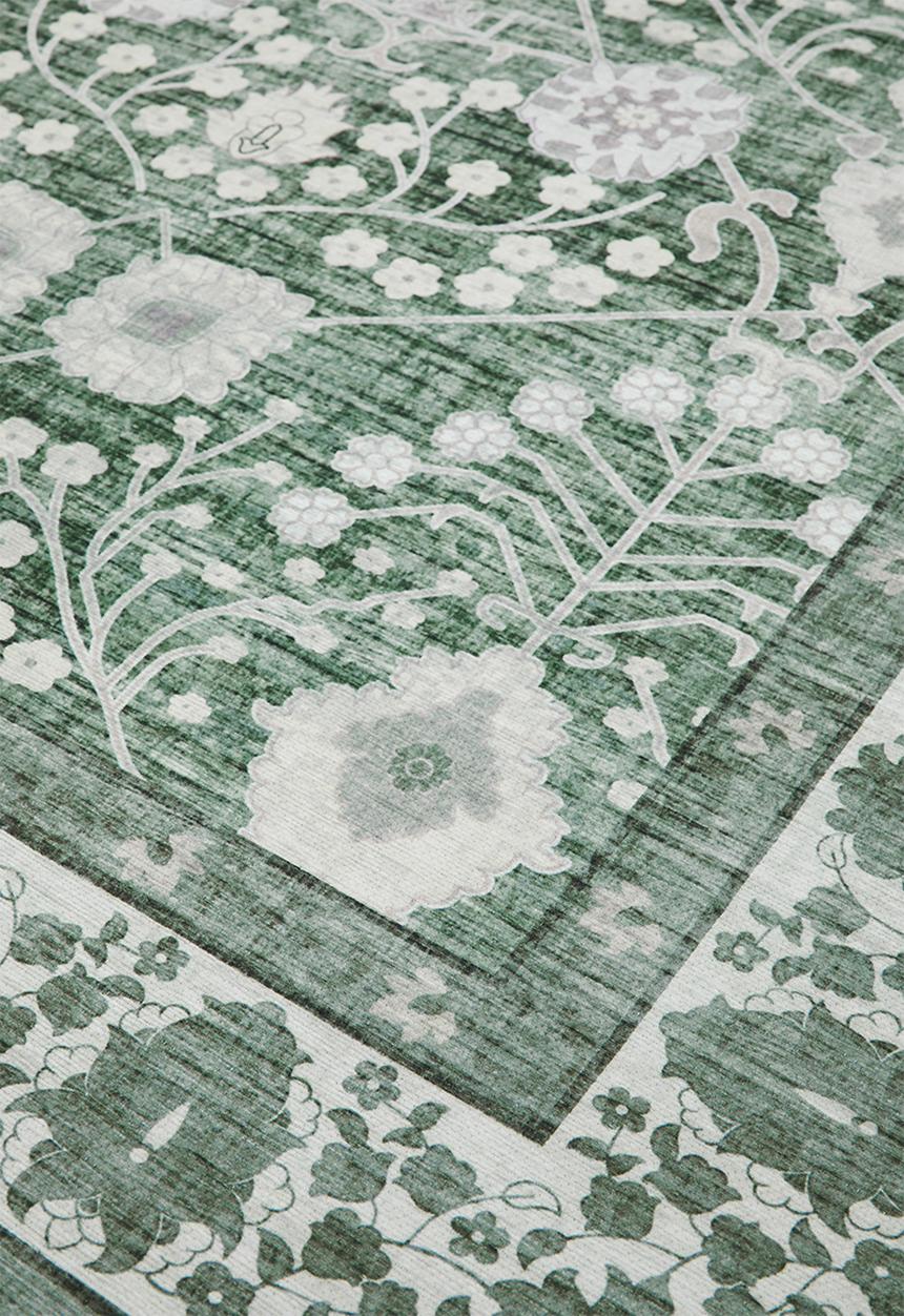 Noa Floral Rug Olive - 160 x 230