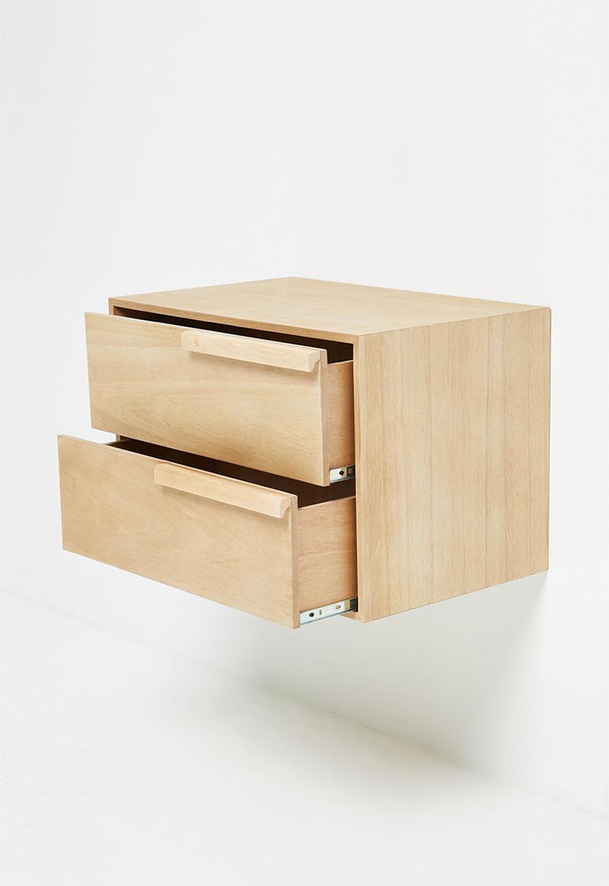 Amal Floating Bedside Table - Natural.