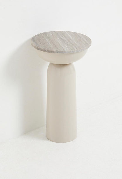 Gigi side table - beige marble