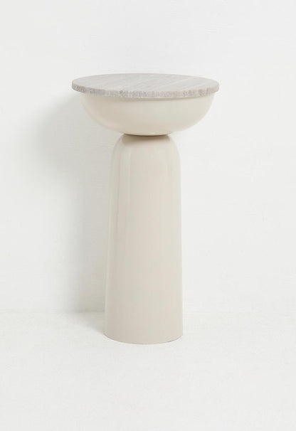 Gigi side table - beige marble
