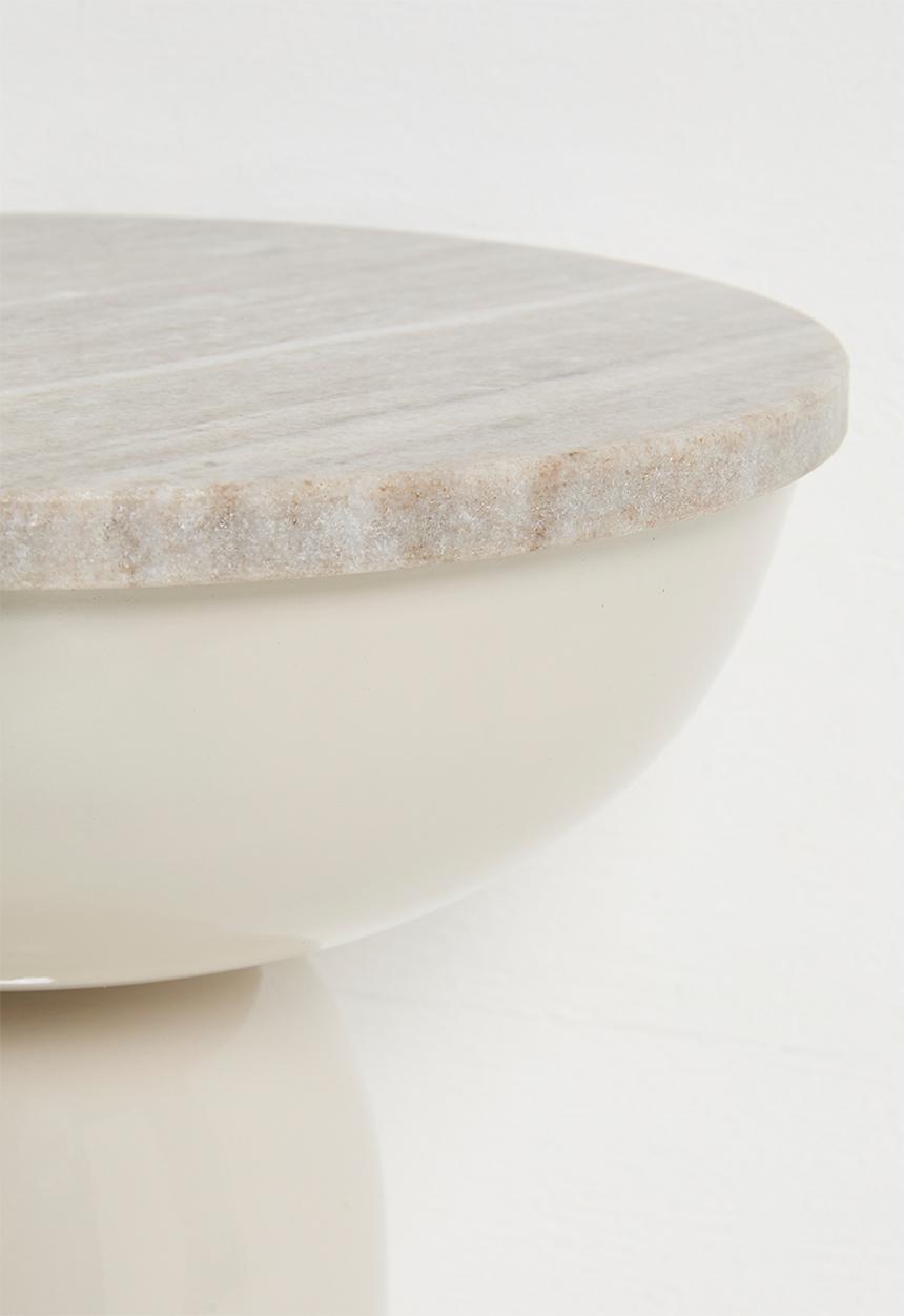 Gigi side table - beige marble
