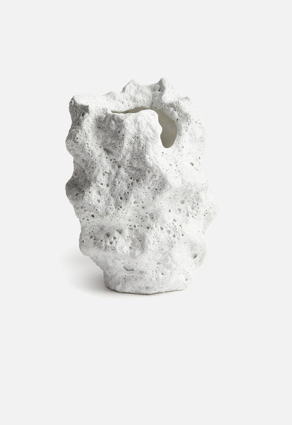 Lava Stone-Look Vase – White