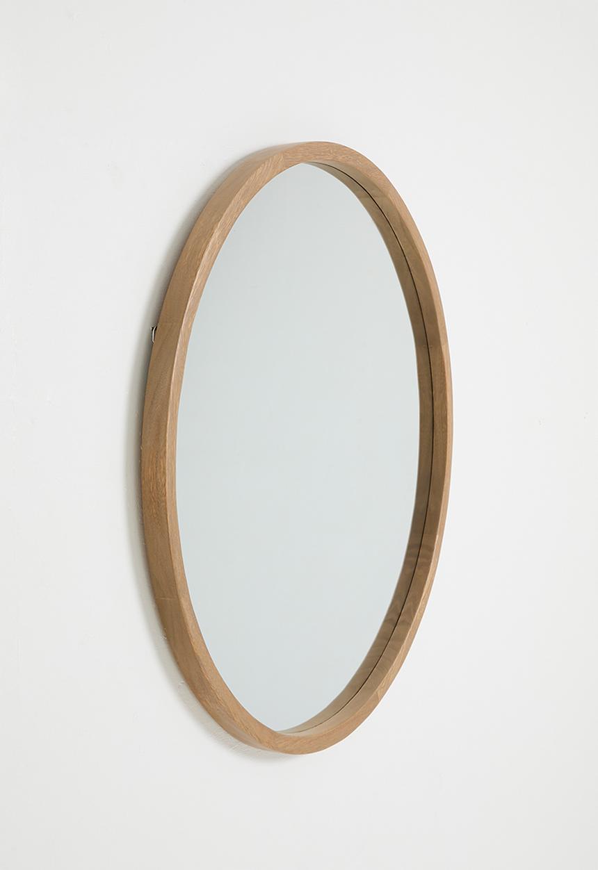 Mira round wooden mirror - Natural