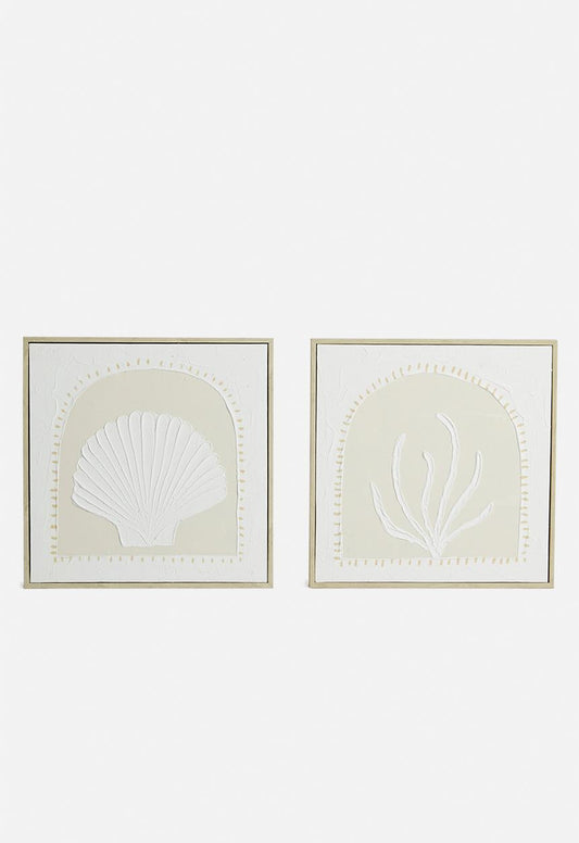 Coastal Wall Art Set of 2 - 2 x 42cm H x 42cm L x 3.7cm