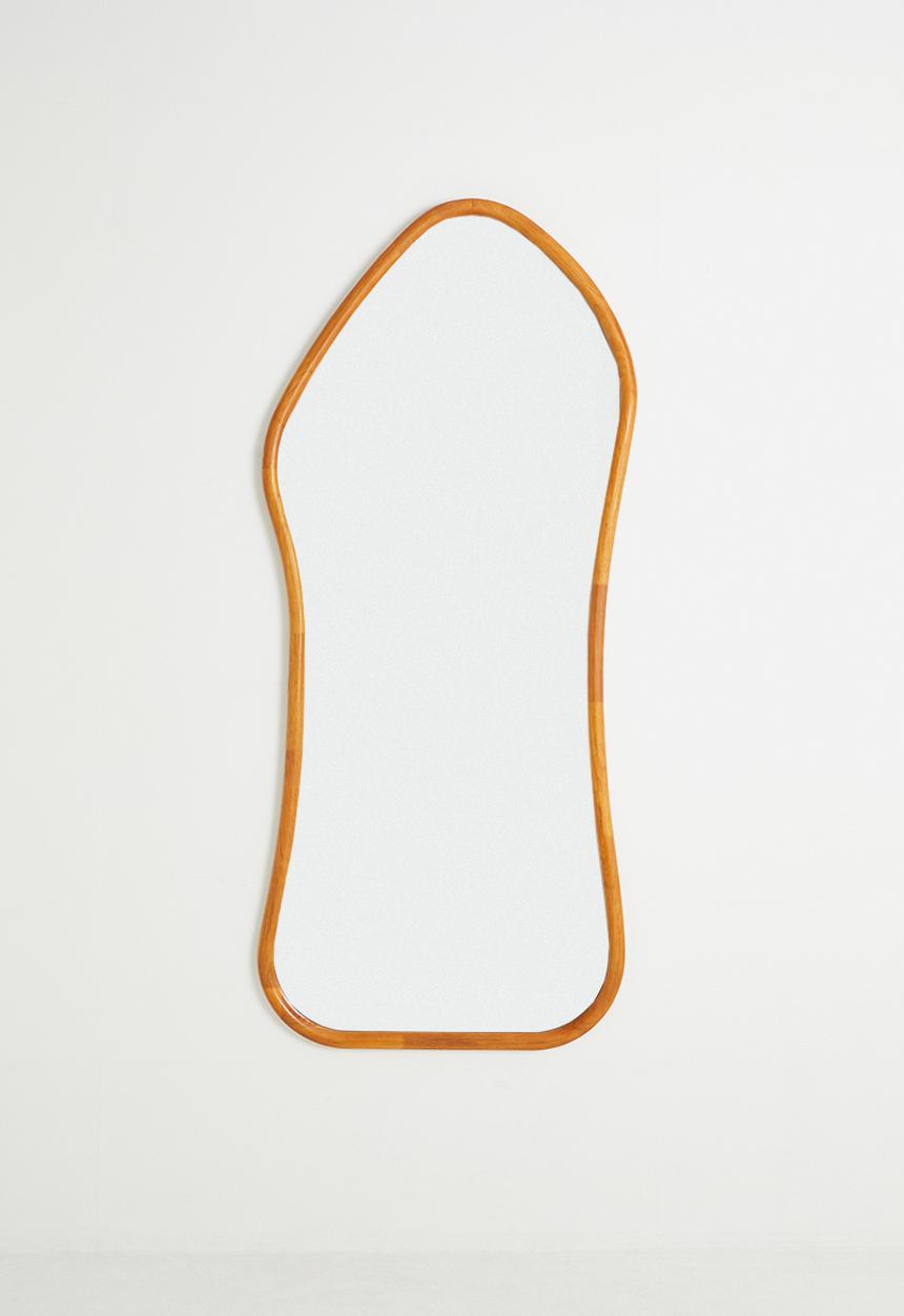 Wooden Oranic Shape Mirror - Natural