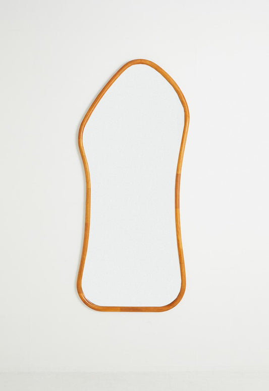 Wooden Oranic Shape Mirror - Natural