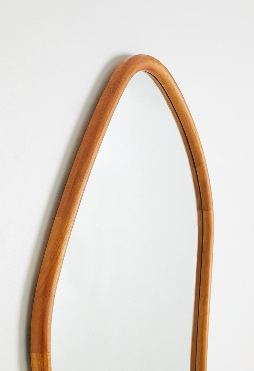 Wooden Oranic Shape Mirror - Natural