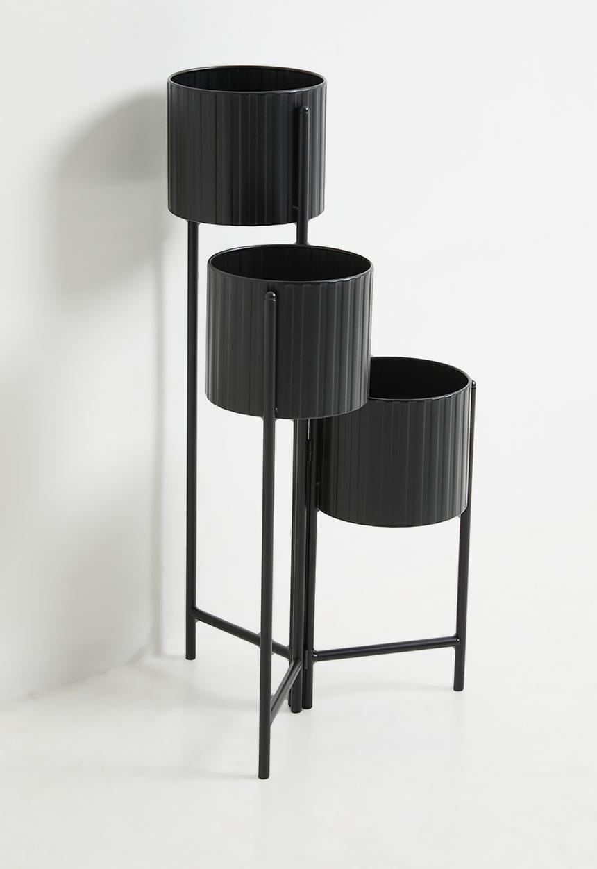 Trio Metal Planter - Black