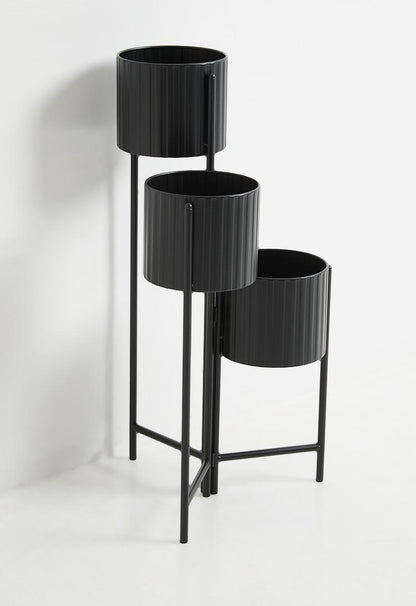 Trio Metal Planter - Black