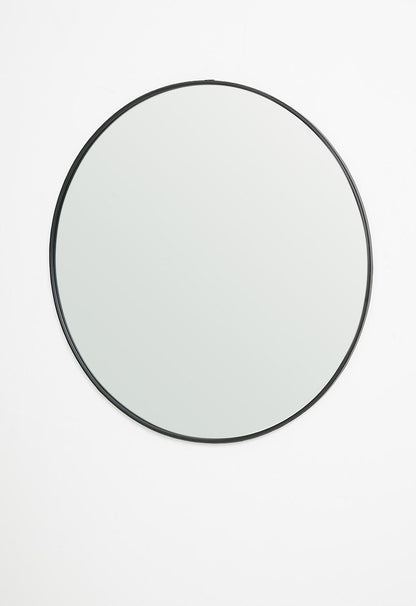 Iron round mirror - 90cm dia Black Framed