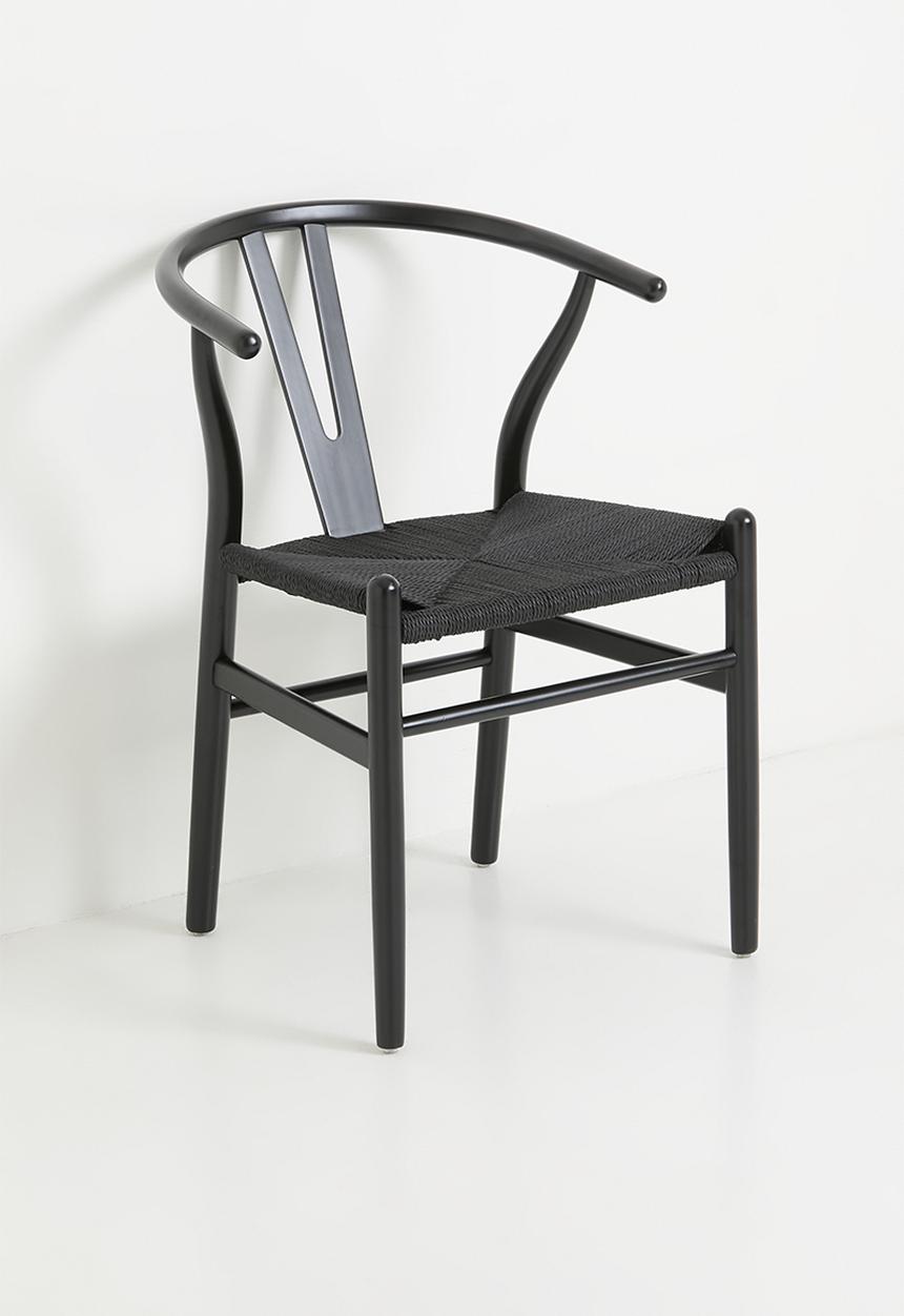 Harmony solid wood dining chair - black