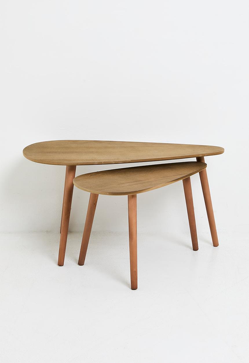 Retro Flow Nesting Tables - Natural