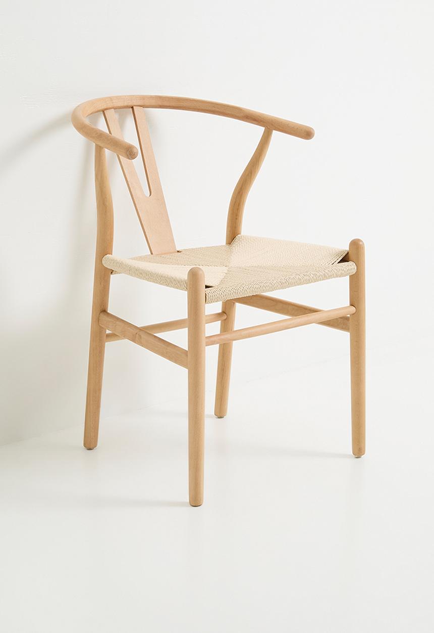 Harmony solid wood dining chair - natural - 58.5 x 54 x H 75cm