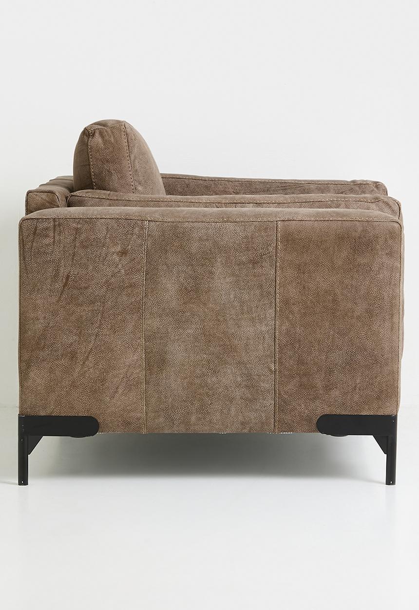 Pablo single seater genuine leather sofa-Stone