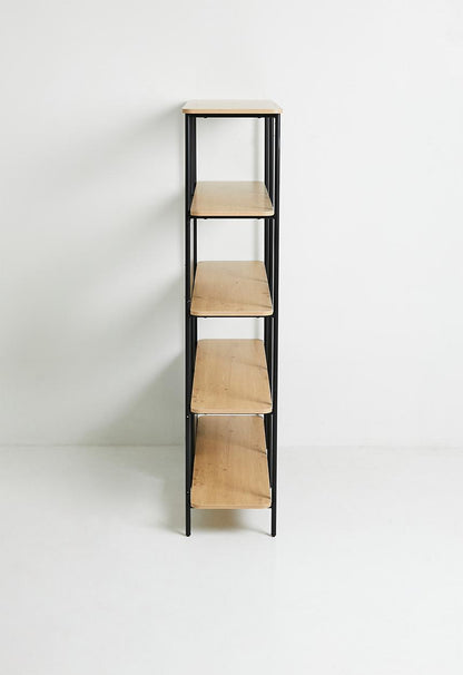 Neela double tier bookshelf - black 120cm L x 36cm W x 158cm H