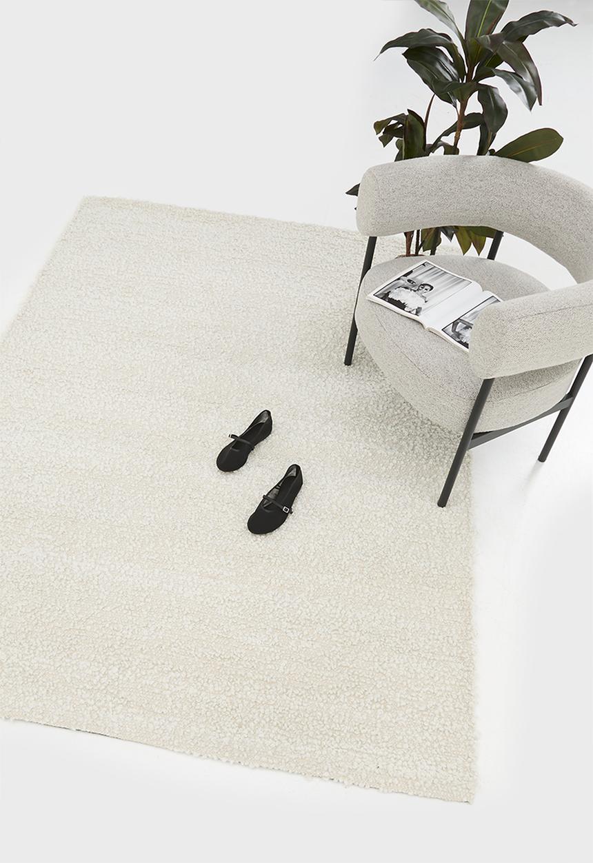 Handwoven Textured Rug Cream - 200 x 300