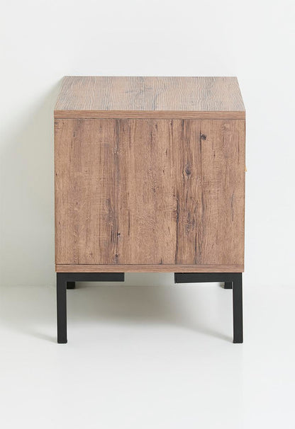 Carried bedside table- natural & black