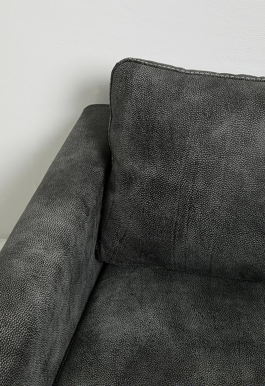 Hadley leather armchair - charcoal
