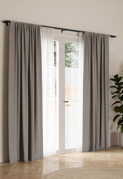 Twilight expandable double curtain rod - black - 168 W x 366 L