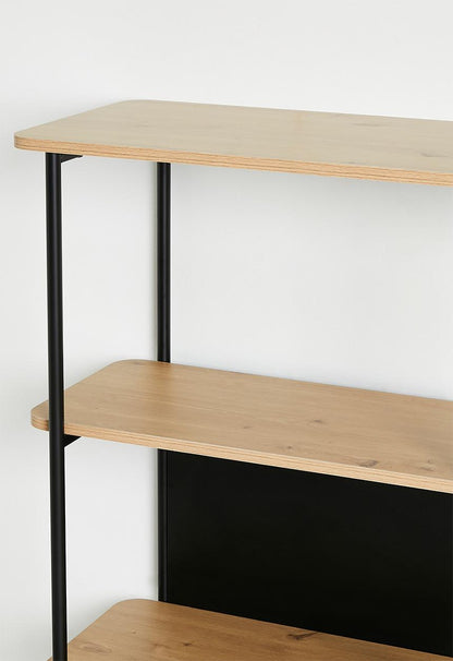 Neela double tier bookshelf - black 120cm L x 36cm W x 158cm H