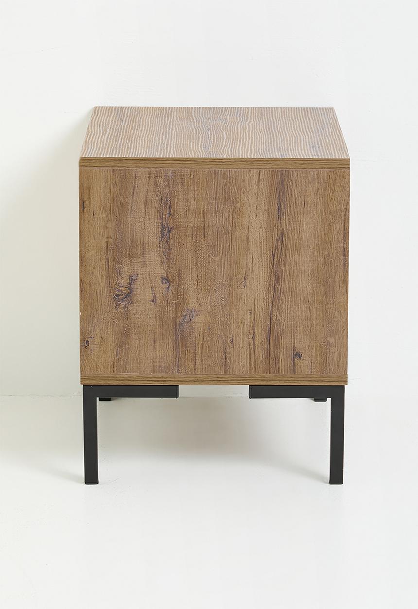 Carried bedside table- natural & white