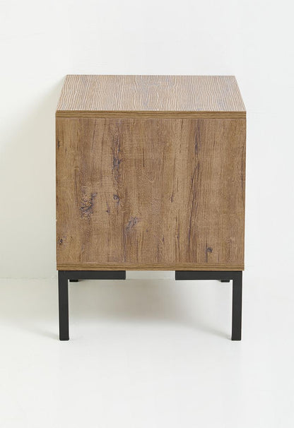 Carried bedside table- natural & white