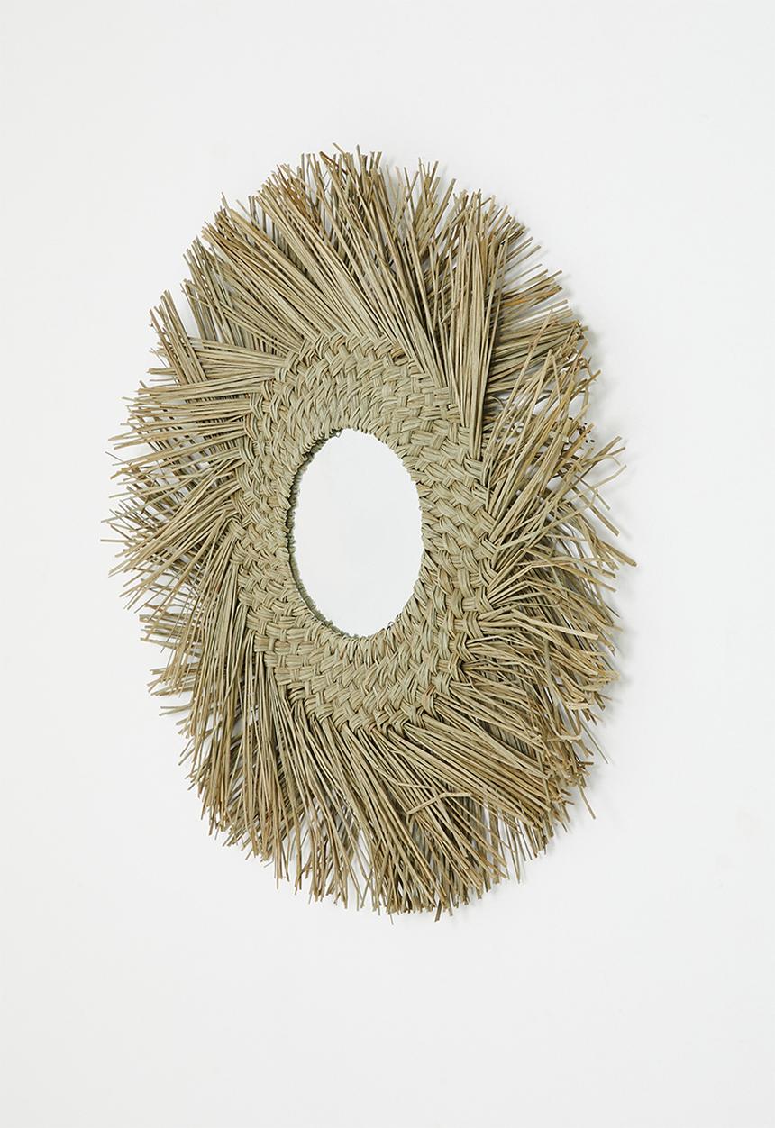 Mendong round mirror - natural 72cm Diameter