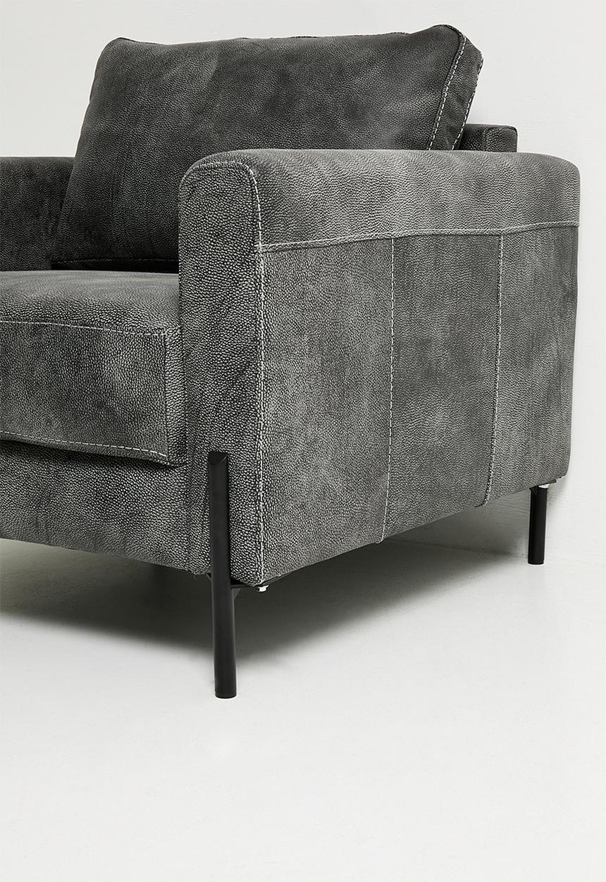 Hadley leather armchair - charcoal