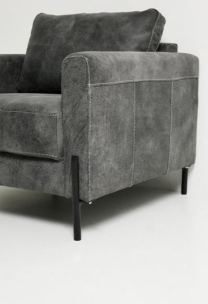 Hadley leather armchair - charcoal