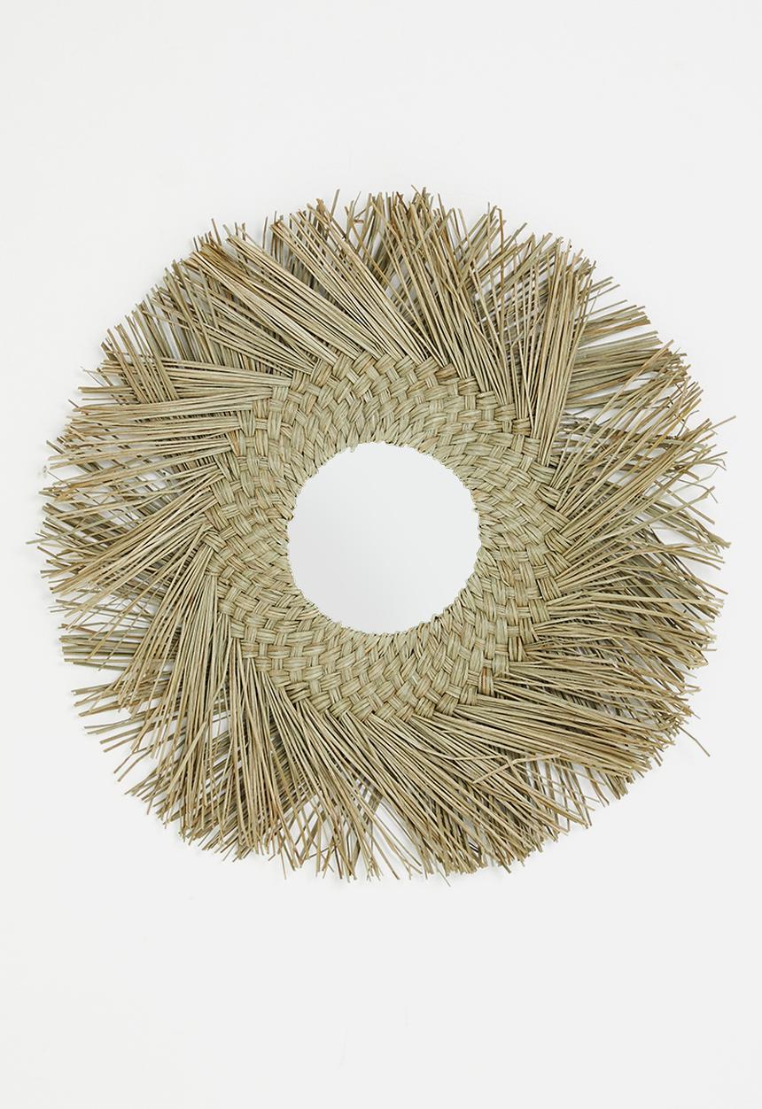 Mendong round mirror - natural 72cm Diameter