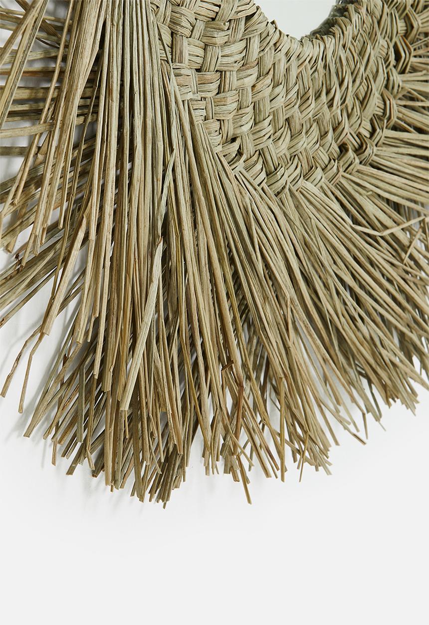 Mendong round mirror - natural 72cm Diameter