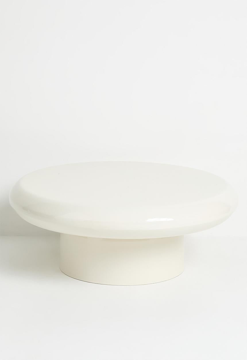 Plush glossy coffee table - almond