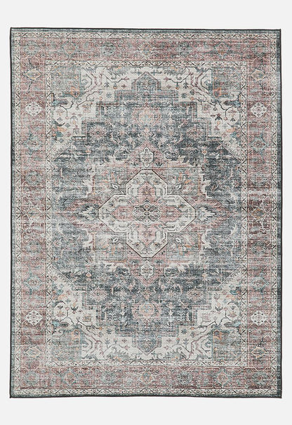 Ezra Printed Rug Antique Grey & Pink 200 x 300