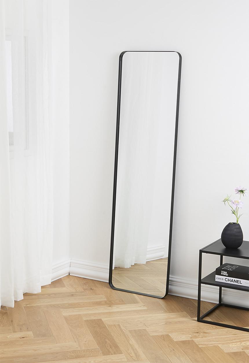 Aluminium Framed Full Length Mirror - Black