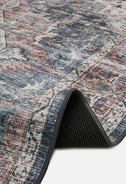 Ezra Printed Rug Antique Grey & Pink 200 x 300