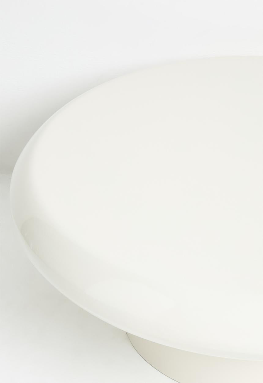 Plush glossy coffee table - almond