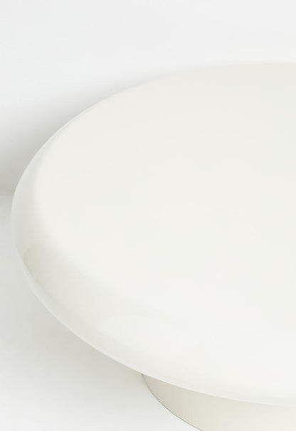 Plush glossy coffee table - almond