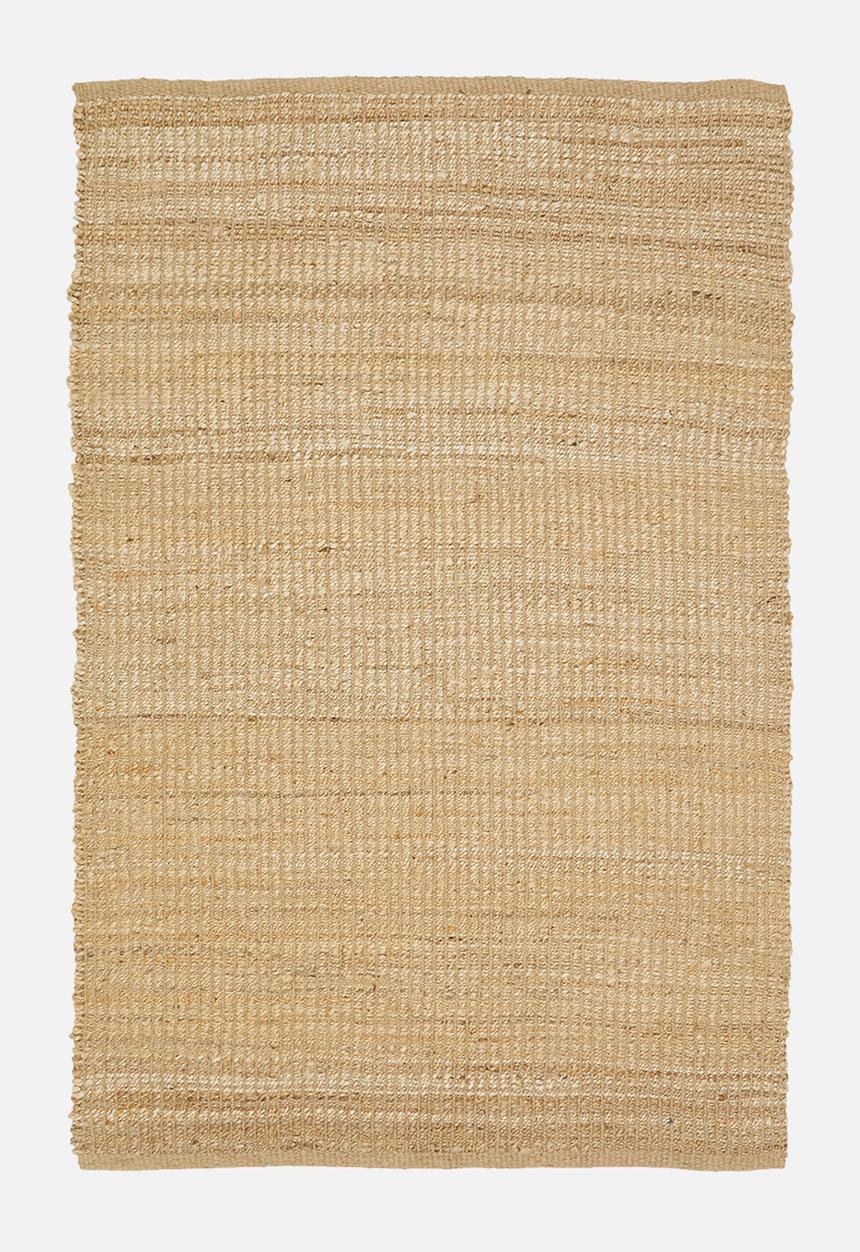 Plain ribbed jute rug - natural - 200 x 300